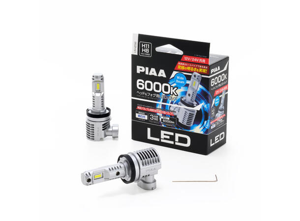 PIAA LED H11/H8/H9/H16 LED-ombyg.kit 6000K, 6000 lumen, 12/24V 