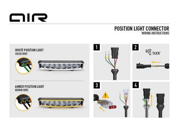 LAZER AIR-90 Fjernlys LED-bar m/parklys og varsellys, 8 LED, 411mm 