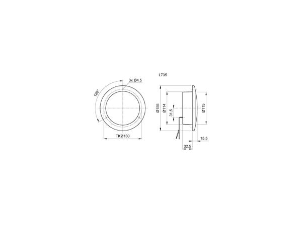 JOKON baklampe LED 24V innfellbar 