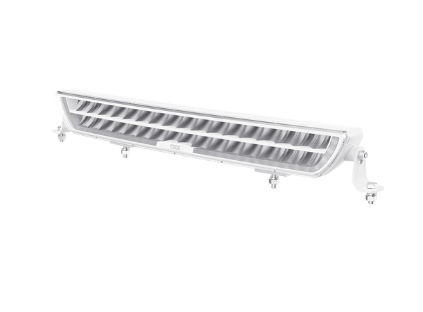 Fjernlyspakke med OZZ DRB1 P20" (hvit), brakett og ledningsnett 