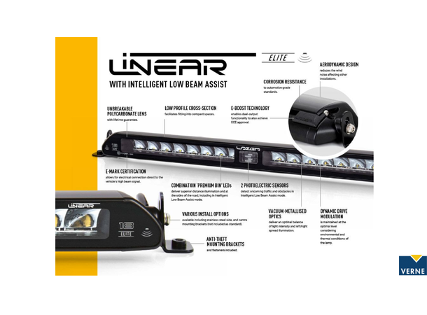 LAZER LED-bar Elite 532mm, fjernlys m/adaptiv sensor 