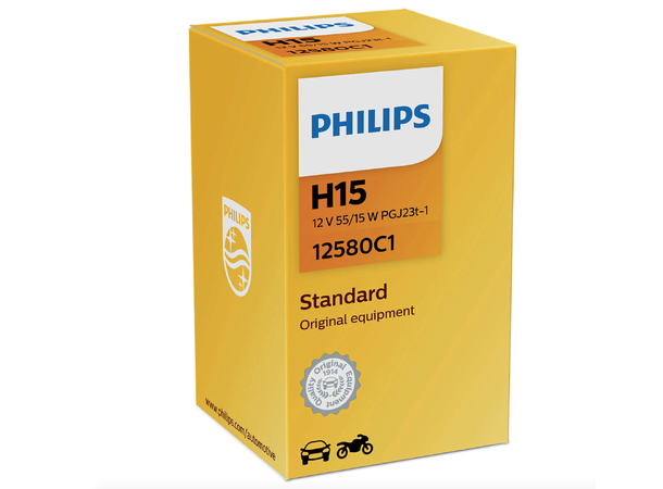 PHILIPS lyspære H15 55/15W 12V long life 