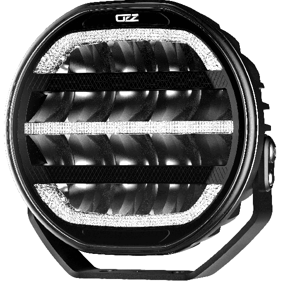 BriodLights 7" OZZ LED fjernlys med parklys 7200 lumen sort