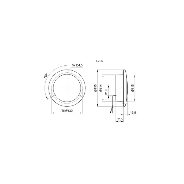 JOKON baklampe Led 12V innfellbar 