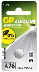 BATTERI GP ALKALISK A76,LR44