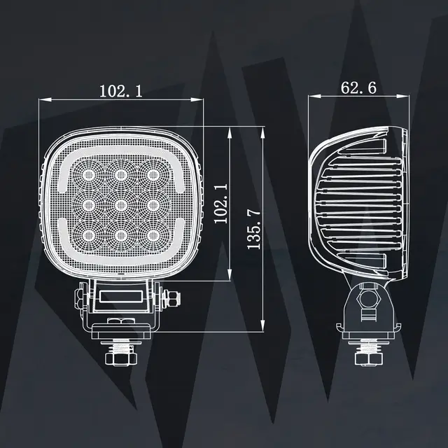 RAW SOLO arbeidslys 102mm 5220 lm, 45W 