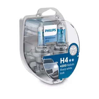 PHILIPS lysp&#230;resett H4 12v wIhite vision