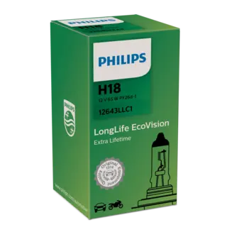 PHILIPS lysp&#230;re H18 65w 12v longe life