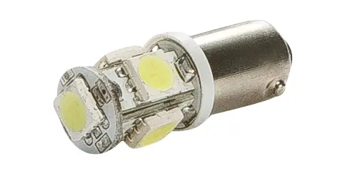 Ledpære 5 Led BA9S hvit 24v 