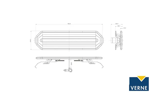 BriodLights Horizon varsellysbjelke 770mm LED 