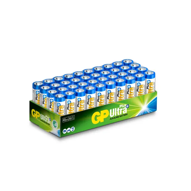 GP Ultra pluss Alkaline AA batteri 40 pk. 