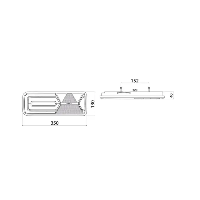 VIGNAL baklys LED LC12T med motstand venstre 