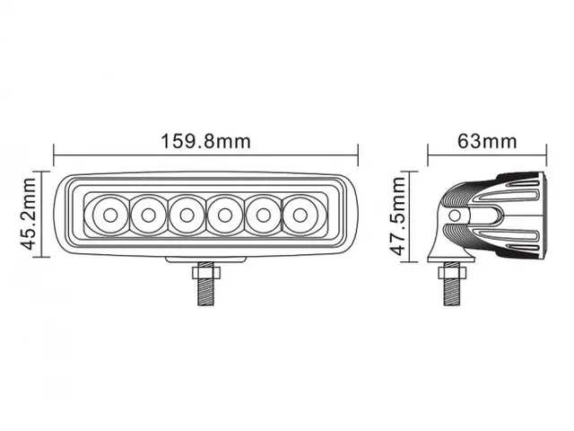 BRIODLIGHTS LED arbeidslys 6 LED, 1620 lumen 