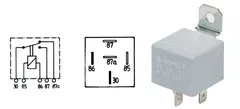 Vekselrele 12v/30a m/87a