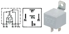 Vekselrele 12v/30a med motstand