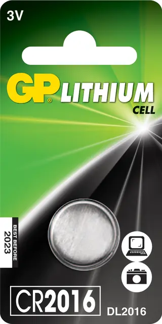 BATTERI GP LITHIUM CR2016 