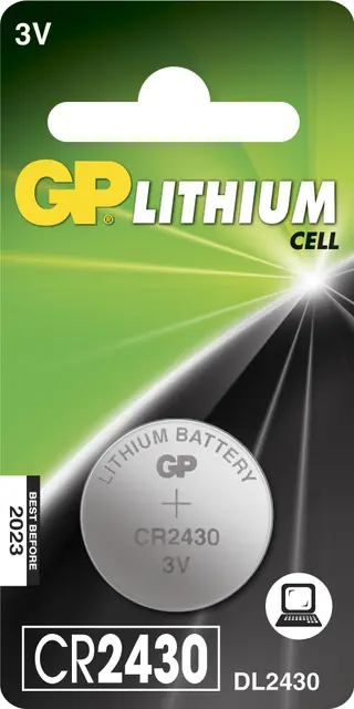 BATTERI GP LITHIUM CR2430 