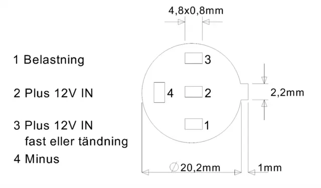 Bryter belyst symbol 12v varmesymbol 