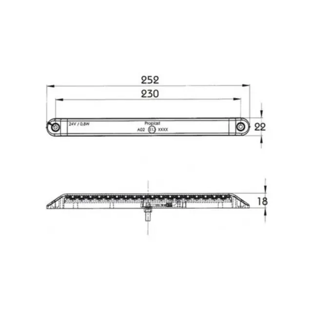 PROPLAST markeringslys Led rød 24v 0,5 m kabel 