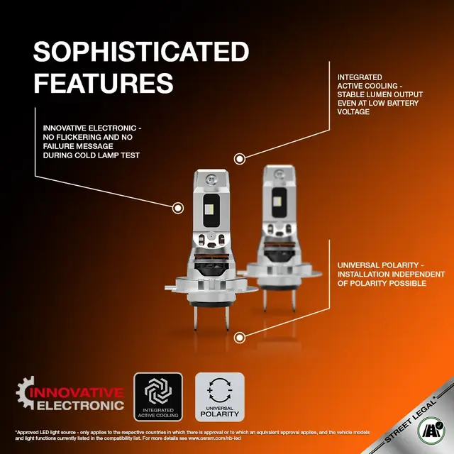 OSRAM H4 14W/14W 12V 1600lm/1000lm 6000K Osram LEDriving Night Breaker SPEED+450% 