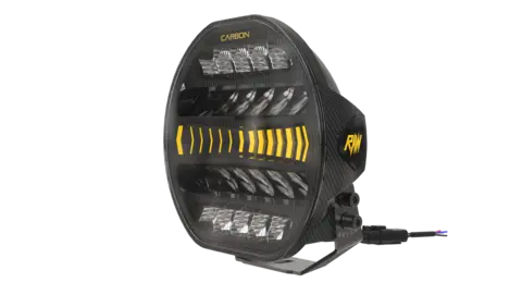 RAW CARBON fjernlys 9" m/dynamisk gult el. hvitt parklys, 170W