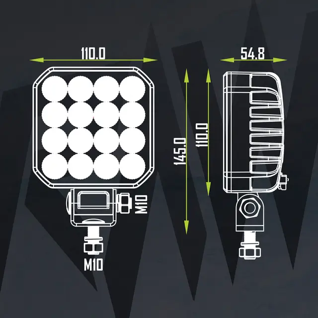 RAW NOVO arbeidslys 110mm 9600 lm, 96W 