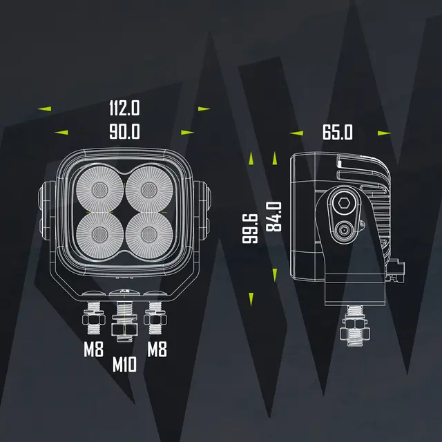 RAW NOVO PRO arbeidslys 90mm 4000 lm, 40W 