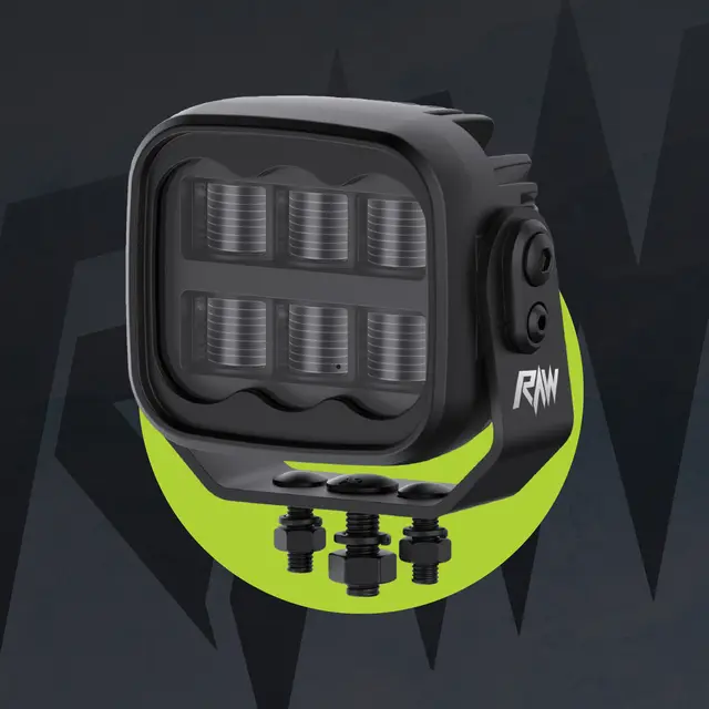 RAW NOVO PRO arbeidslys 106mm 5600 lm, 60W, Flood assym., No-Glare 