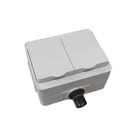 DEFA PLUGIN dobbelt uttak 230V AC, hvit