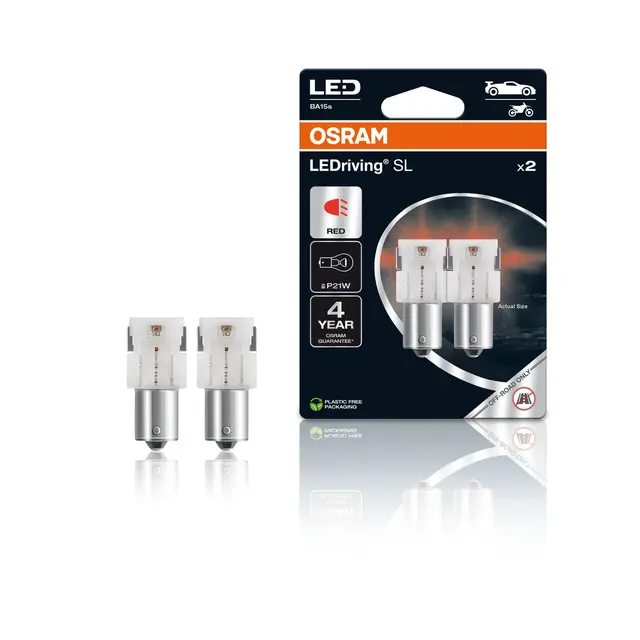 OSRAM P21W Red 1,4W 12V BA15S Osram LEDriving SL 