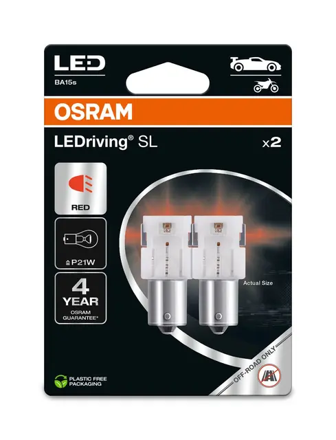 OSRAM P21W Red 1,4W 12V BA15S Osram LEDriving SL 