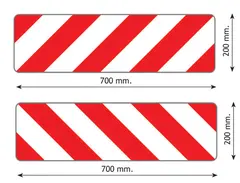 Skilt r&#248;d/hvit 700x200 al 2stk