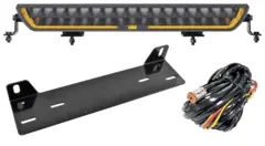 Fjernlyspakke med OZZ DRB1 P20" (sort), brakett og ledningsnett