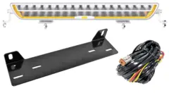 Fjernlyspakke med OZZ DRB1 P20" (hvit), brakett og ledningsnett