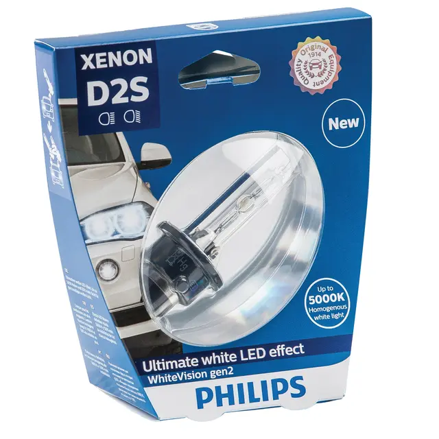 PHILIPS Xenon white vision hovedlyspære D2S intens hvitt lys 