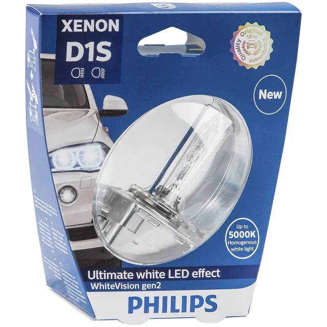 PHILIPS Xenon white vision hovedlyspære D1S hvitt lys 