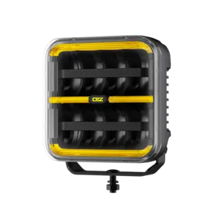 OZZ SQR 7" fjernlys 178mm med park- og varsellys, sort hus