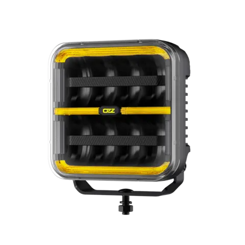 OZZ SQR 7" fjernlys 178mm med park- og varsellys, sort hus