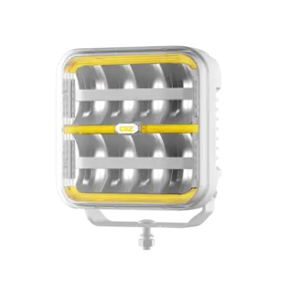 OZZ SQR 7" fjernlys 178mm med park- og varsellys, hvitt hus