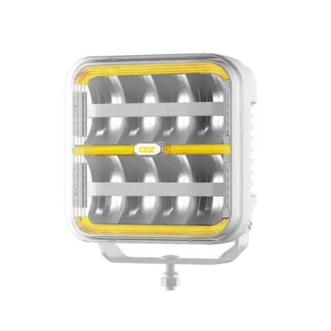 OZZ SQR 7" fjernlys 178mm med park- og varsellys, hvitt hus