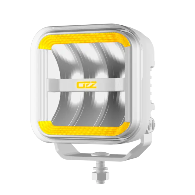 OZZ SQR 5" fjernlys Hvit m/hvitt eller oransje parklys 