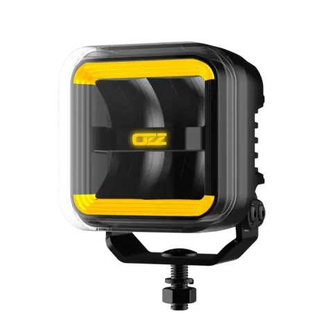 OZZ SQR 3" fjernlys Sort m/hvitt eller oransje parklys