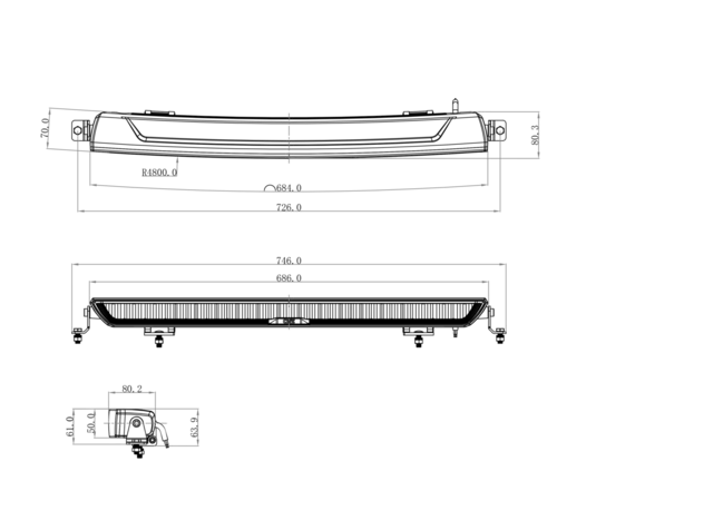Fjernlyspakke med OZZ XB1 P27" (hvit) for Volvo FH Aero 