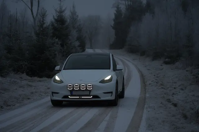 OZZ XB1 P27" fjernlys LED-bar kurvet m/pos.lys Hvitt hus 