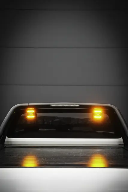 OZZ SQR 3" arbeidslys Sort m/varsellys R65 