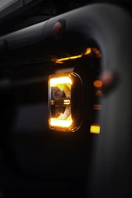 OZZ SQR 3" arbeidslys Sort m/varsellys R65 