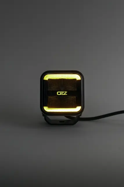 OZZ SQR 3" arbeidslys Sort m/varsellys R65 