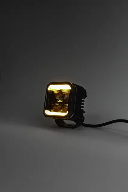 OZZ SQR 3" arbeidslys Sort m/varsellys R65 