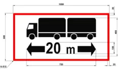 Skilt Lang last 20m 100x50cm