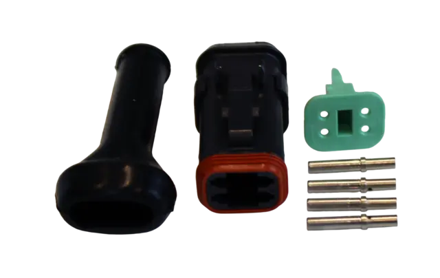 Deutsch kontakt sett 4-pol hann m/ kappe 